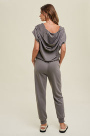 Never Wanna Leave Charcoal Jumpsuit