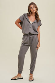 Never Wanna Leave Charcoal Jumpsuit
