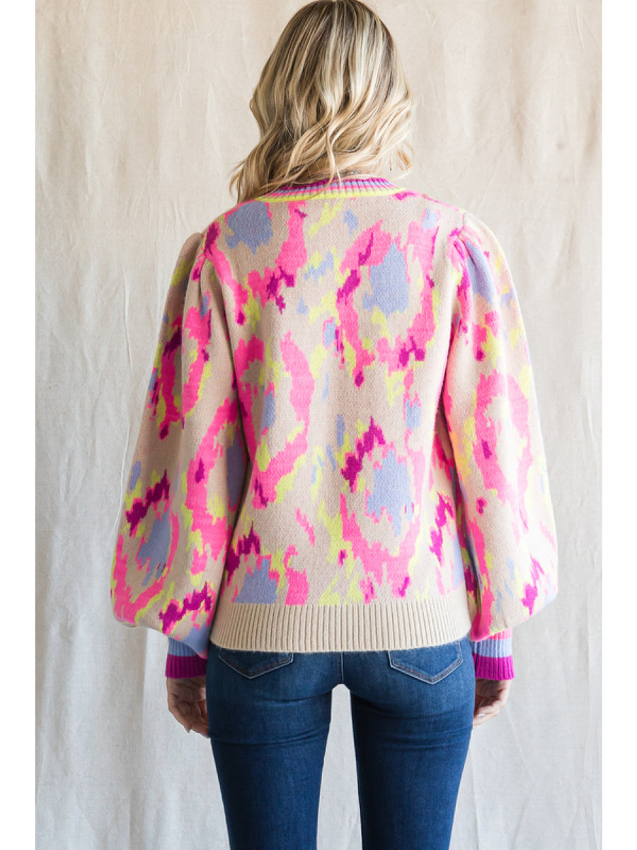 Haven’t You Heard Pink Abstract Sweater