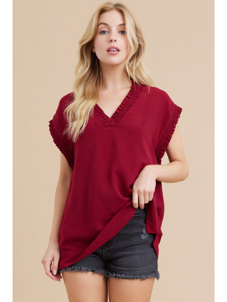 Let Me Adore You V-neck Top - Fall Colors