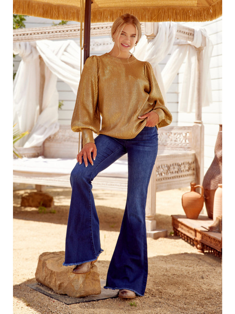 Makin’ Me Stay Metallic Sweater