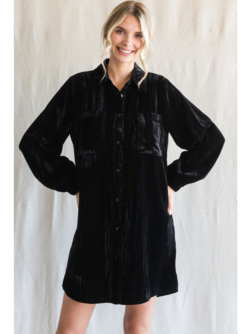 Cross Your Mind Textured Velvet Dress