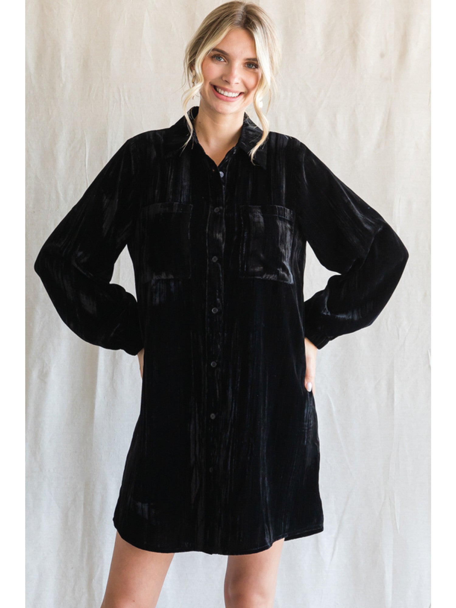 Cross Your Mind Textured Velvet Dress