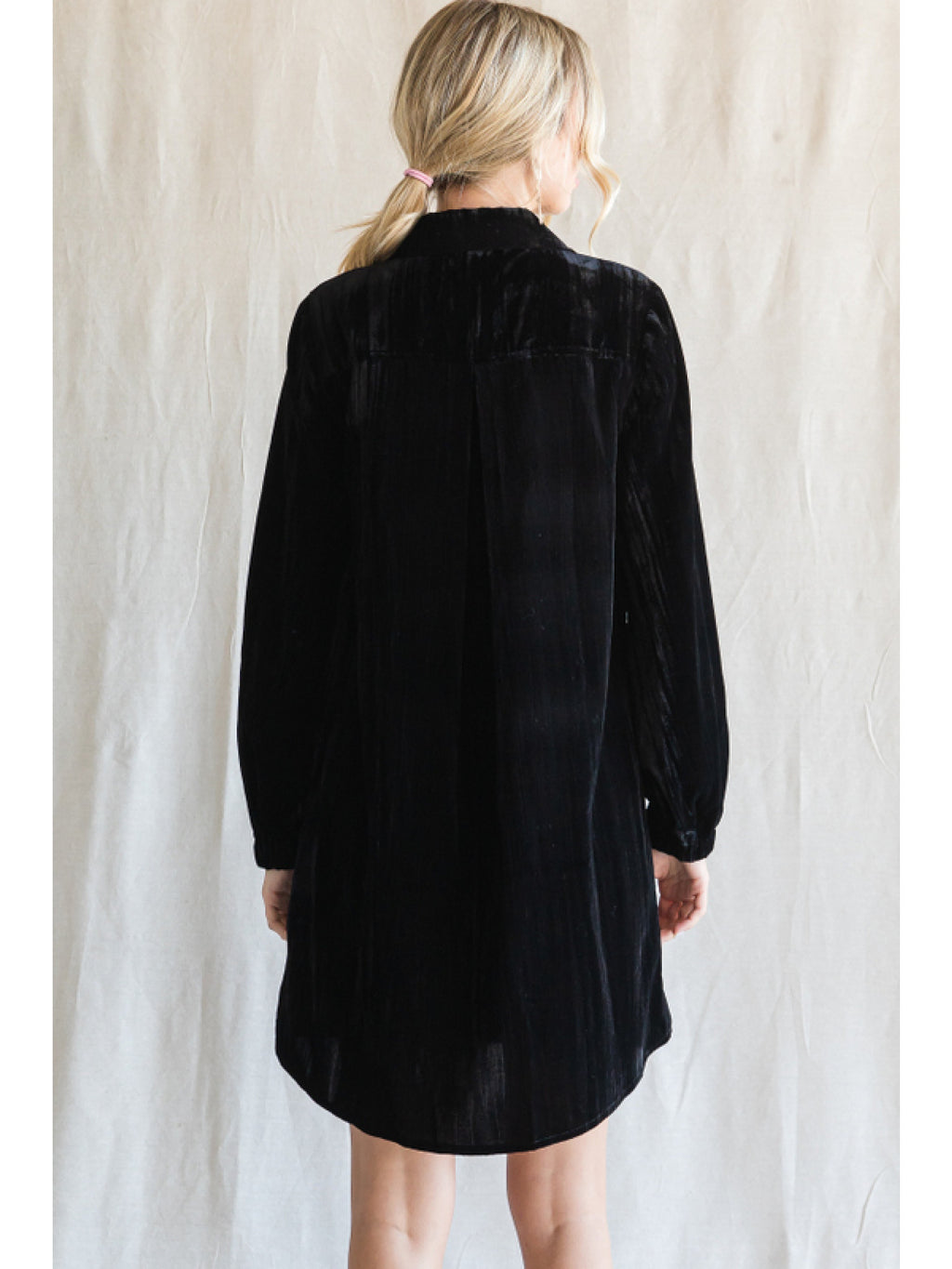 Cross Your Mind Textured Velvet Dress