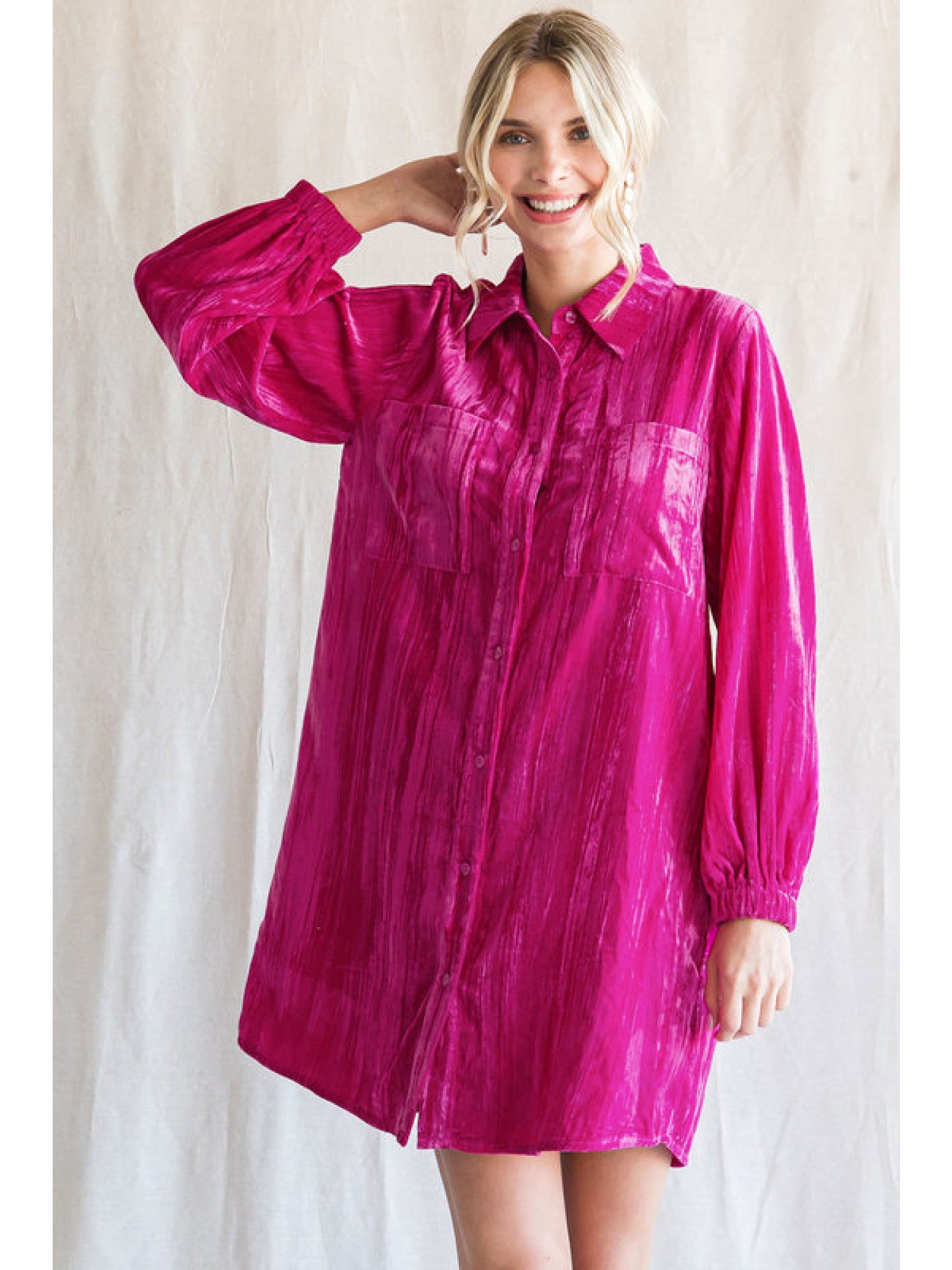 Cross Your Mind Textured Velvet Dress