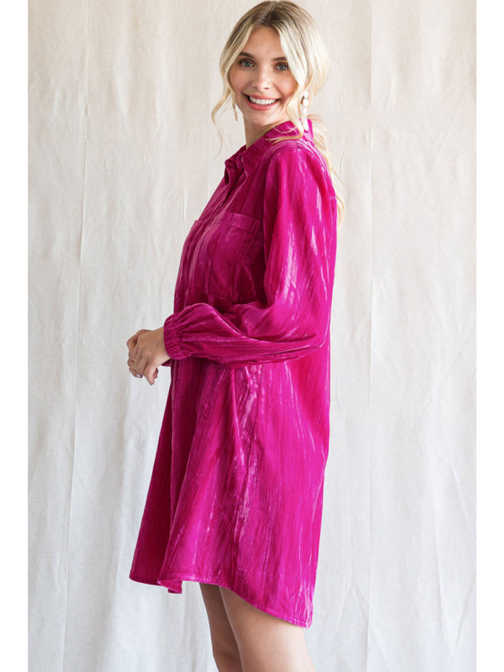 Cross Your Mind Textured Velvet Dress