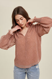 Can’t Help Fallin’ Ruffle Detail Blouse