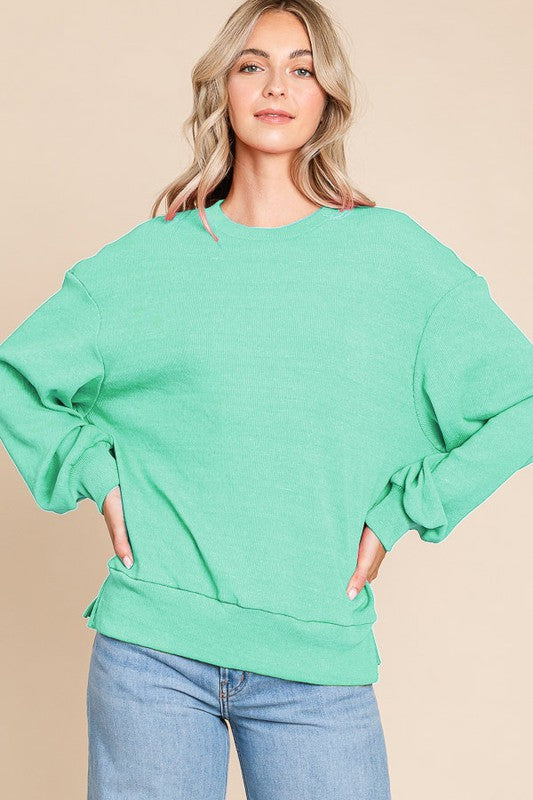 In My Element Ribbed Top - Pink & Mint