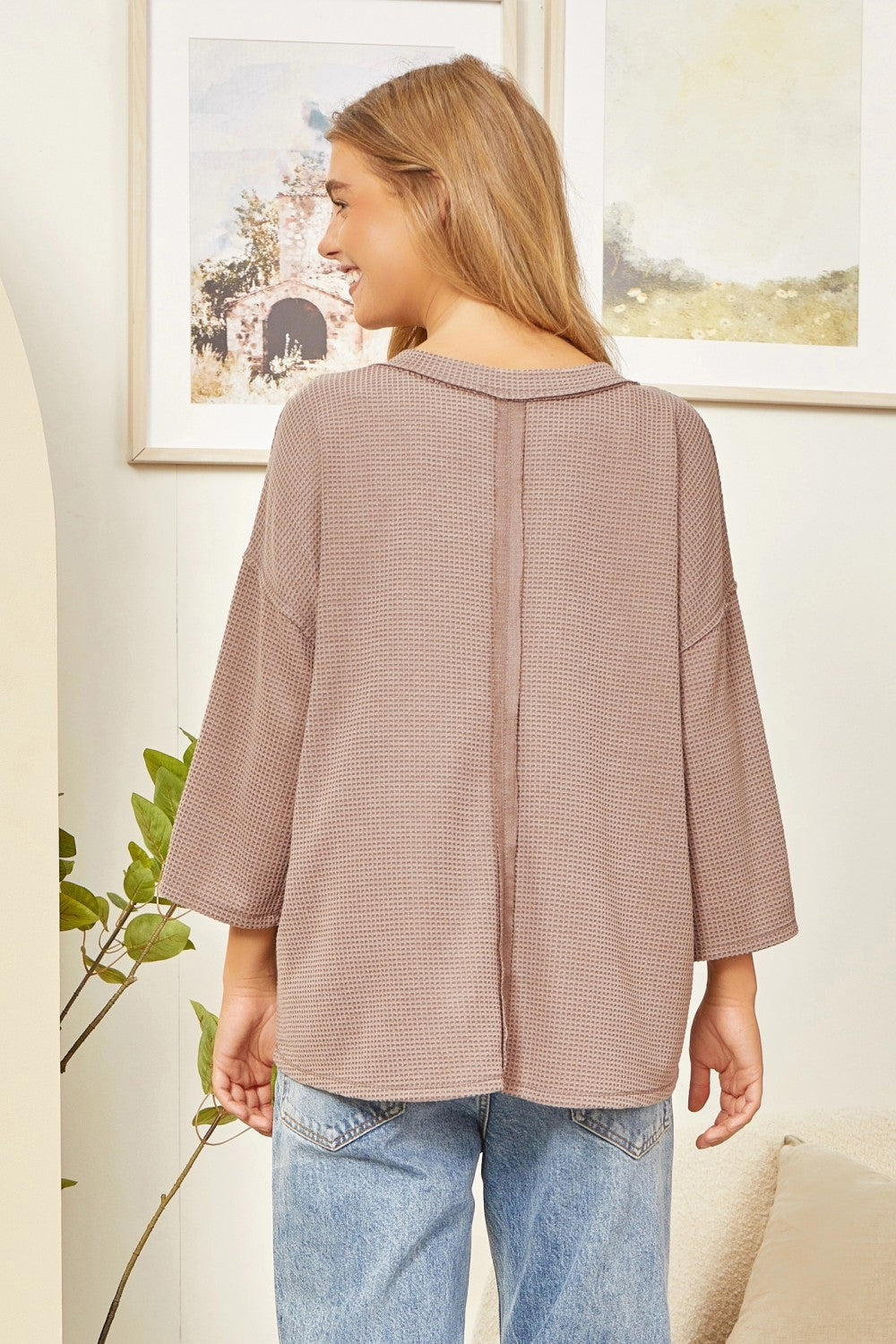 Two Tone Thermal Top-Mocha