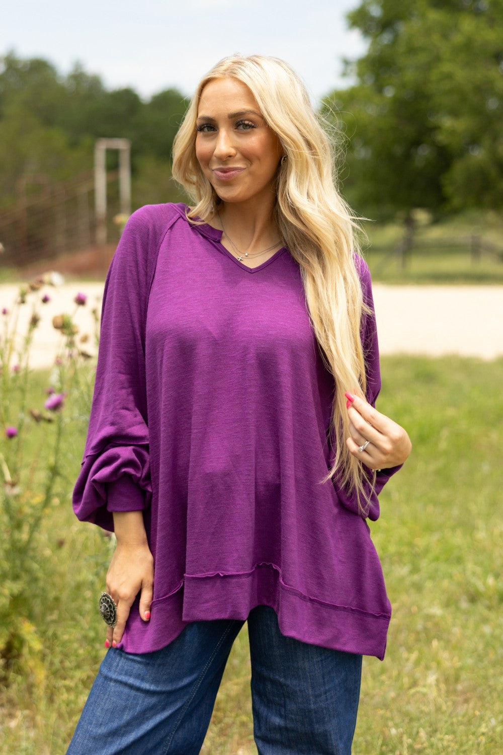 Effortless Flowy and Flattering Top-Berry
