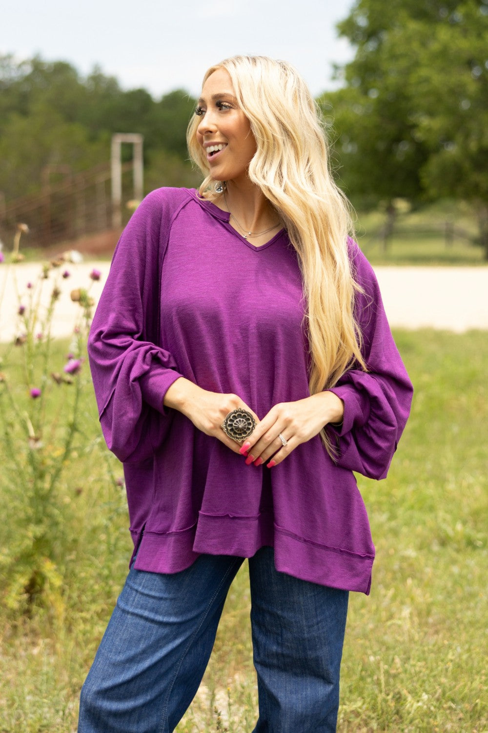 Effortless Flowy and Flattering Top-Berry