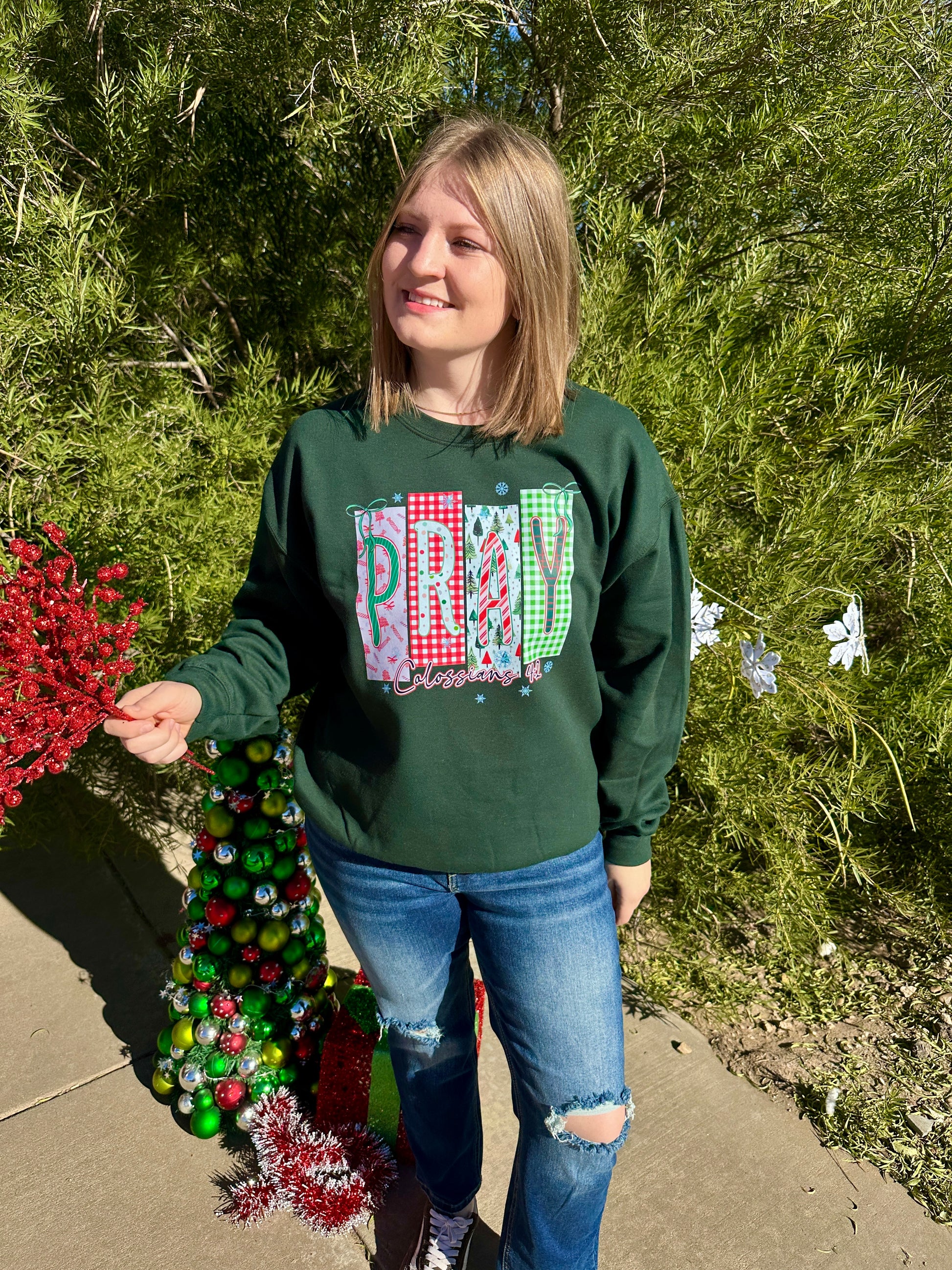 Joy, Grace, Pray, Believe Graphic Sweatshirts