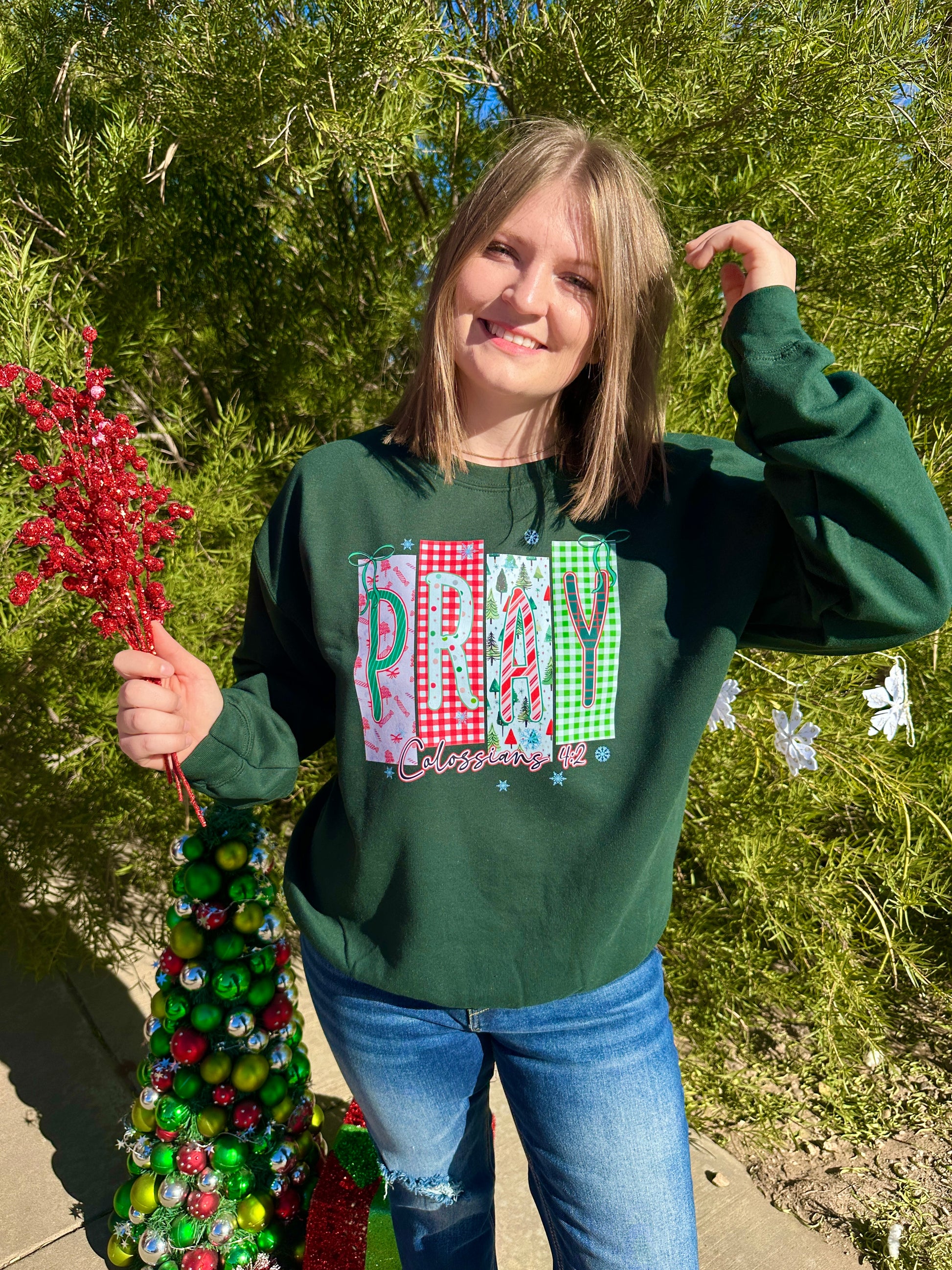 Joy, Grace, Pray, Believe Graphic Sweatshirts