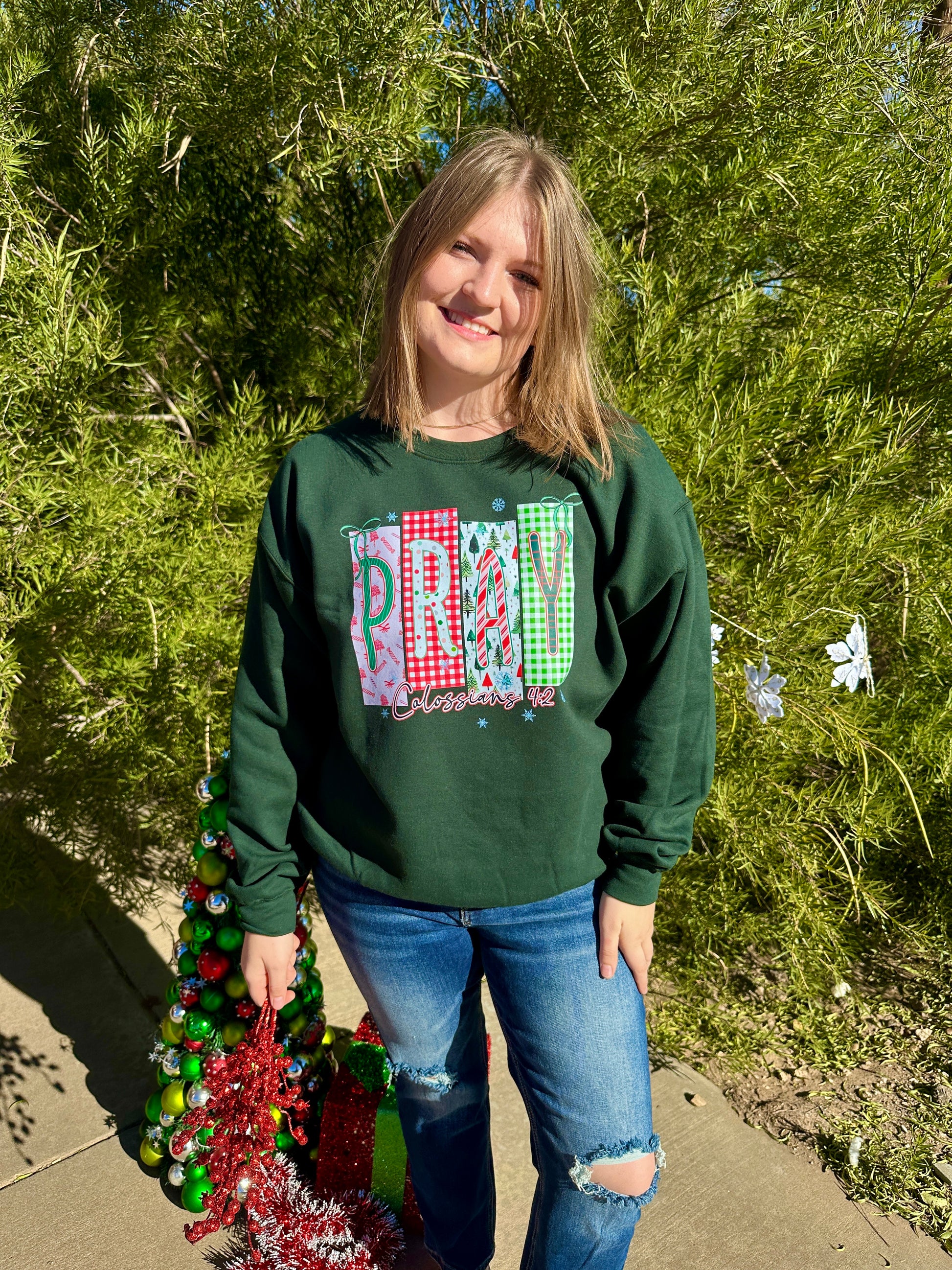 Joy, Grace, Pray, Believe Graphic Sweatshirts