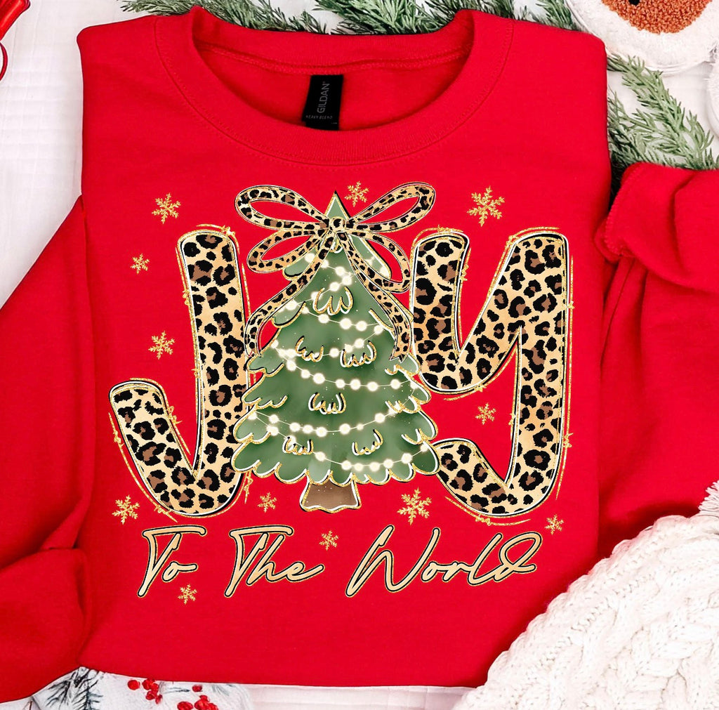 Leopard Joy To The World Graphic T-Shirt