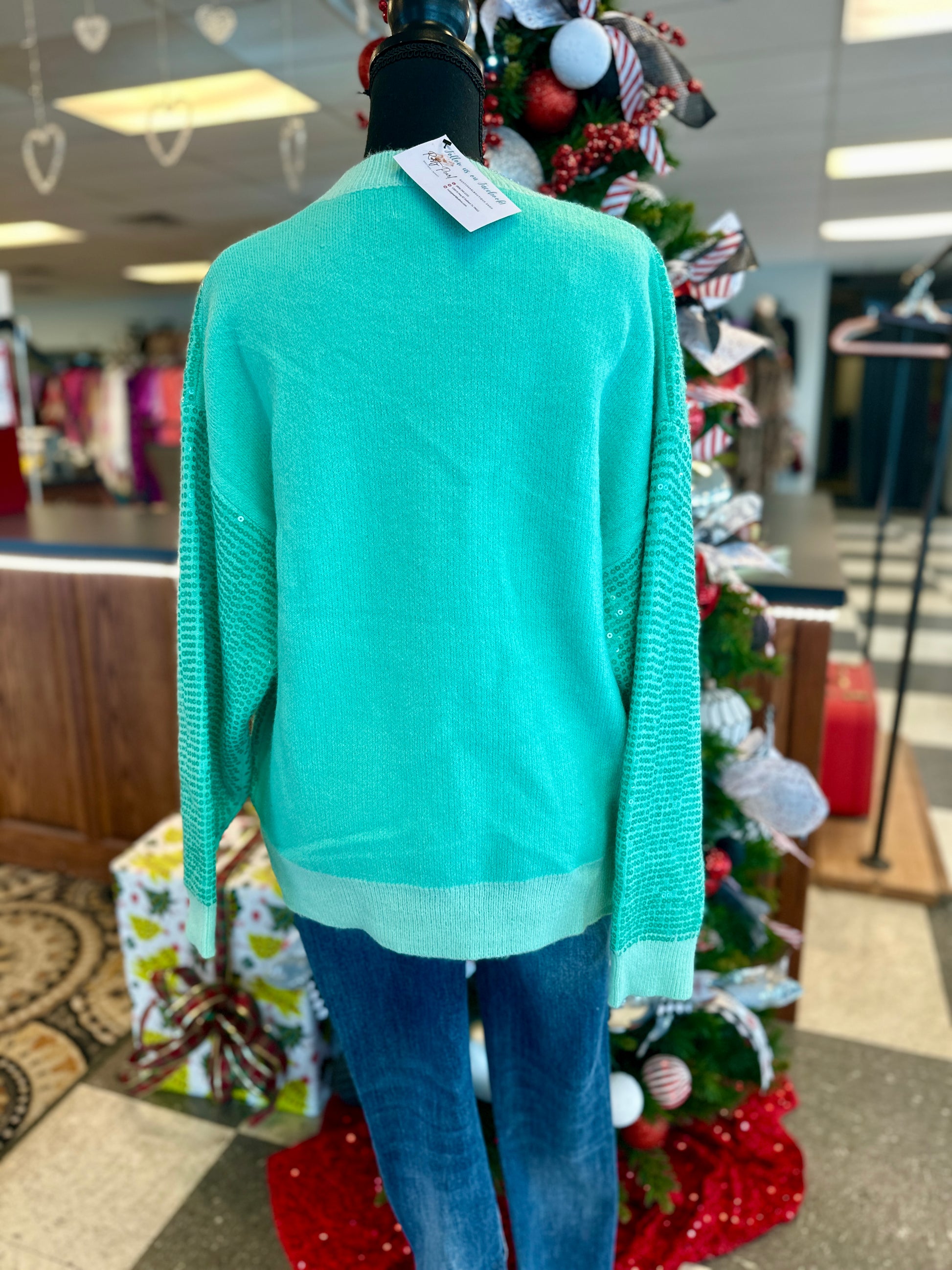 Santa Baby Christmas Sequin Sweater Top