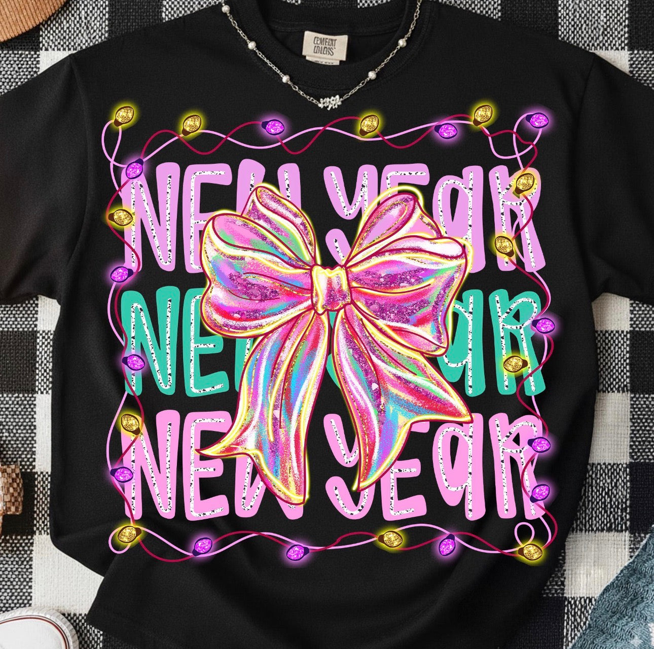 Pink & Mint New Year Trio Graphic T-Shirt
