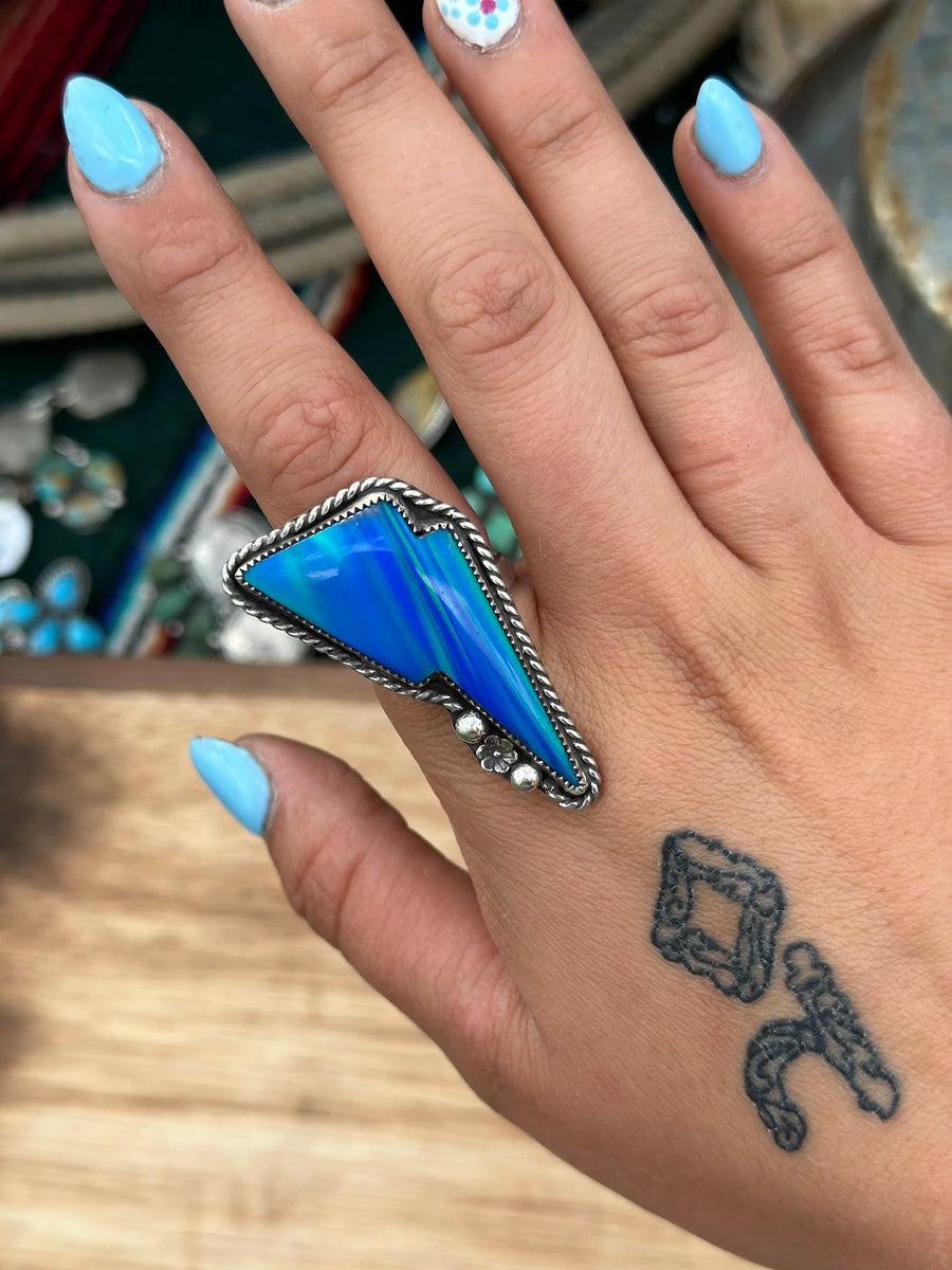 Adjustable Opal Bolt Ring