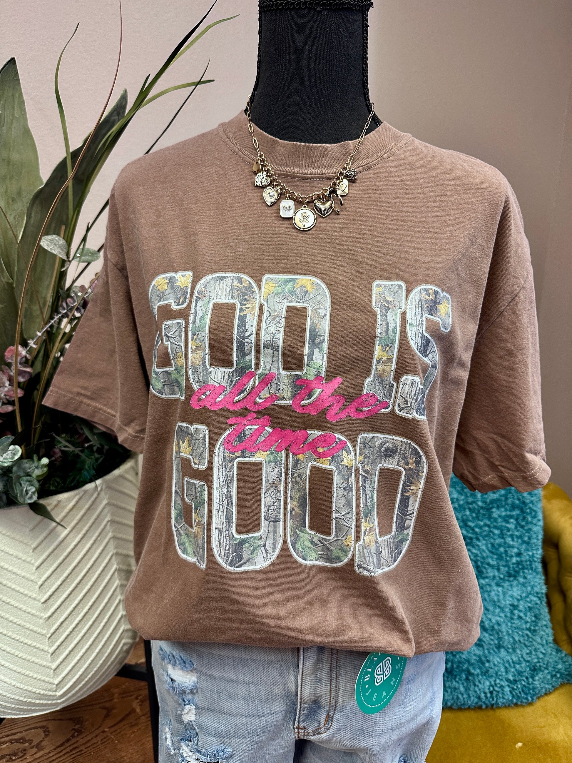 Camouflage God Is Good Graphic T-Shirt