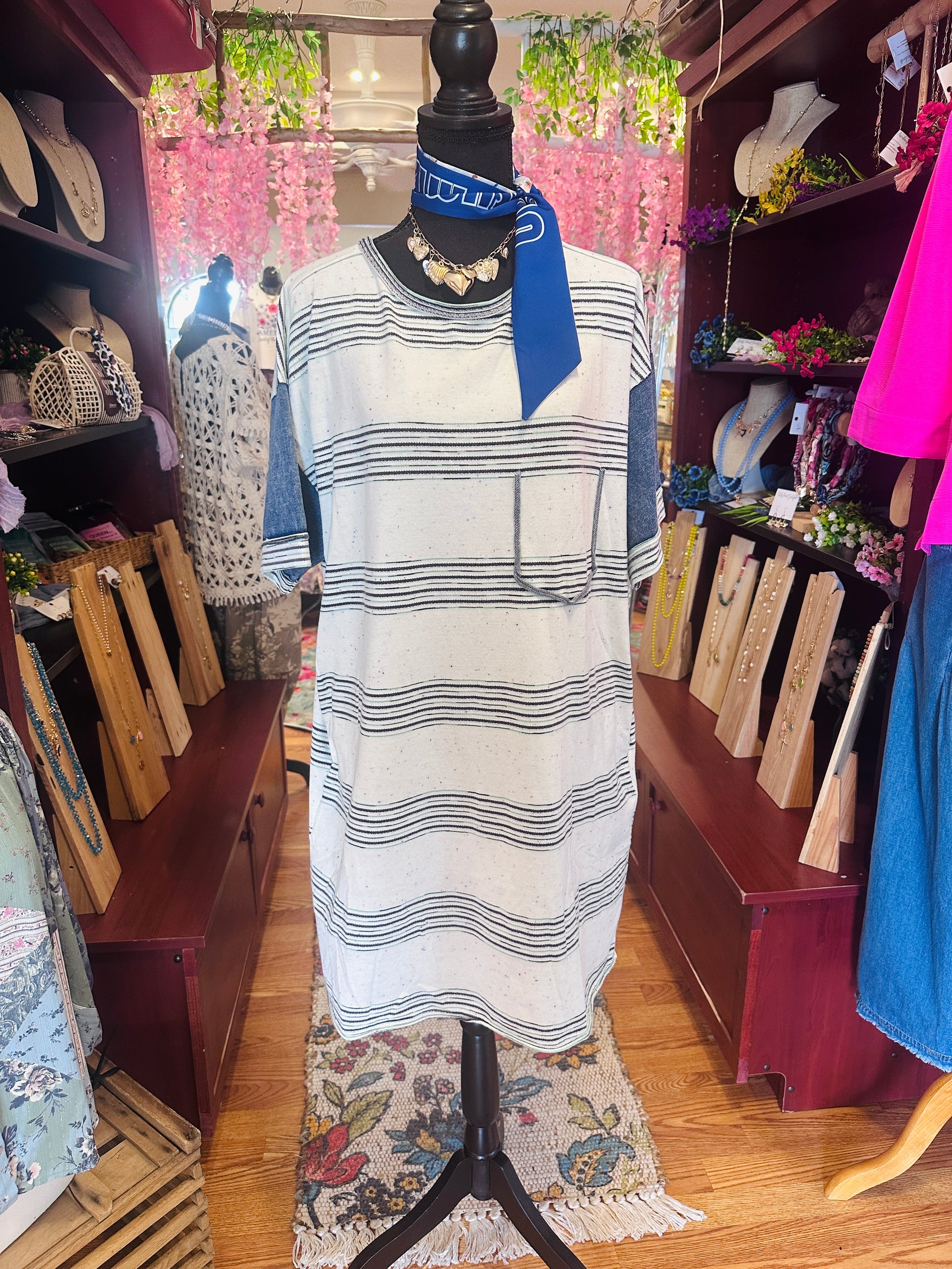 Meet Me At Sunset Melangie Stripe Knit Dress