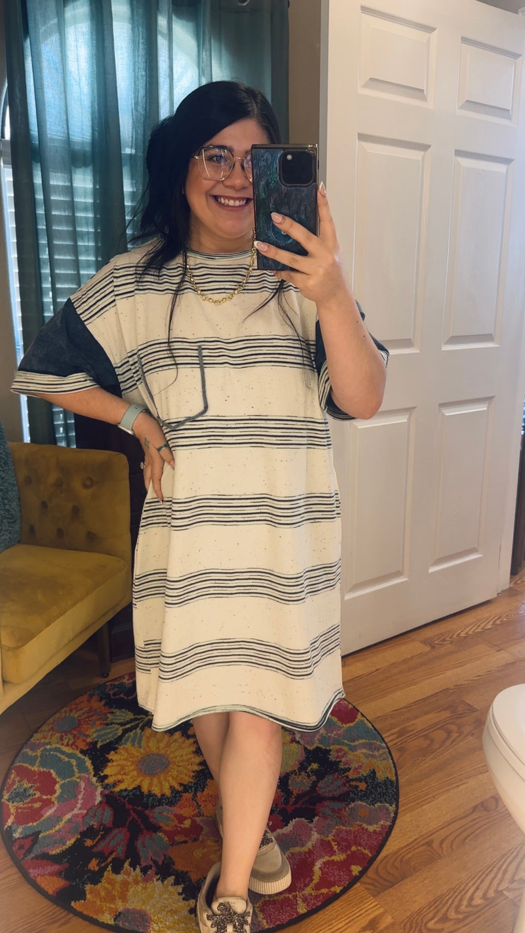 Meet Me At Sunset Melangie Stripe Knit Dress