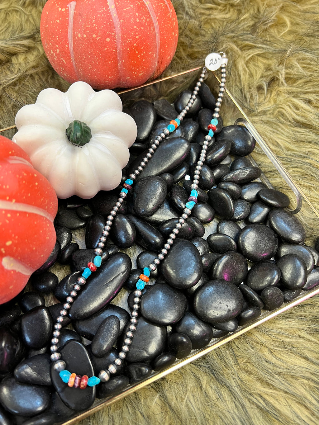 Various Spiny + Navajo Pearl Necklaces