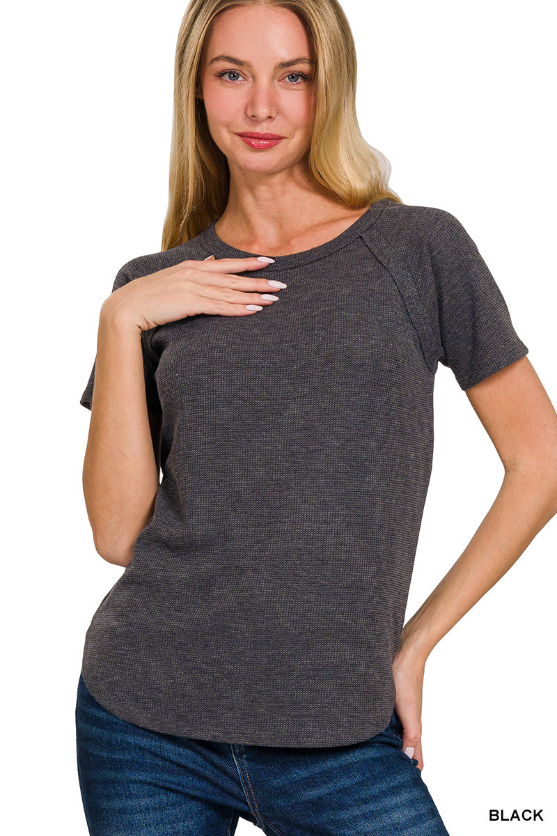 Baby Waffle Short Sleeve Top - Multiple Colors!