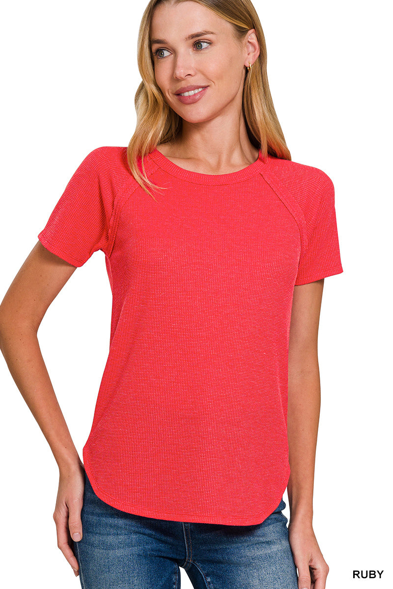 Baby Waffle Short Sleeve Top - Multiple Colors!