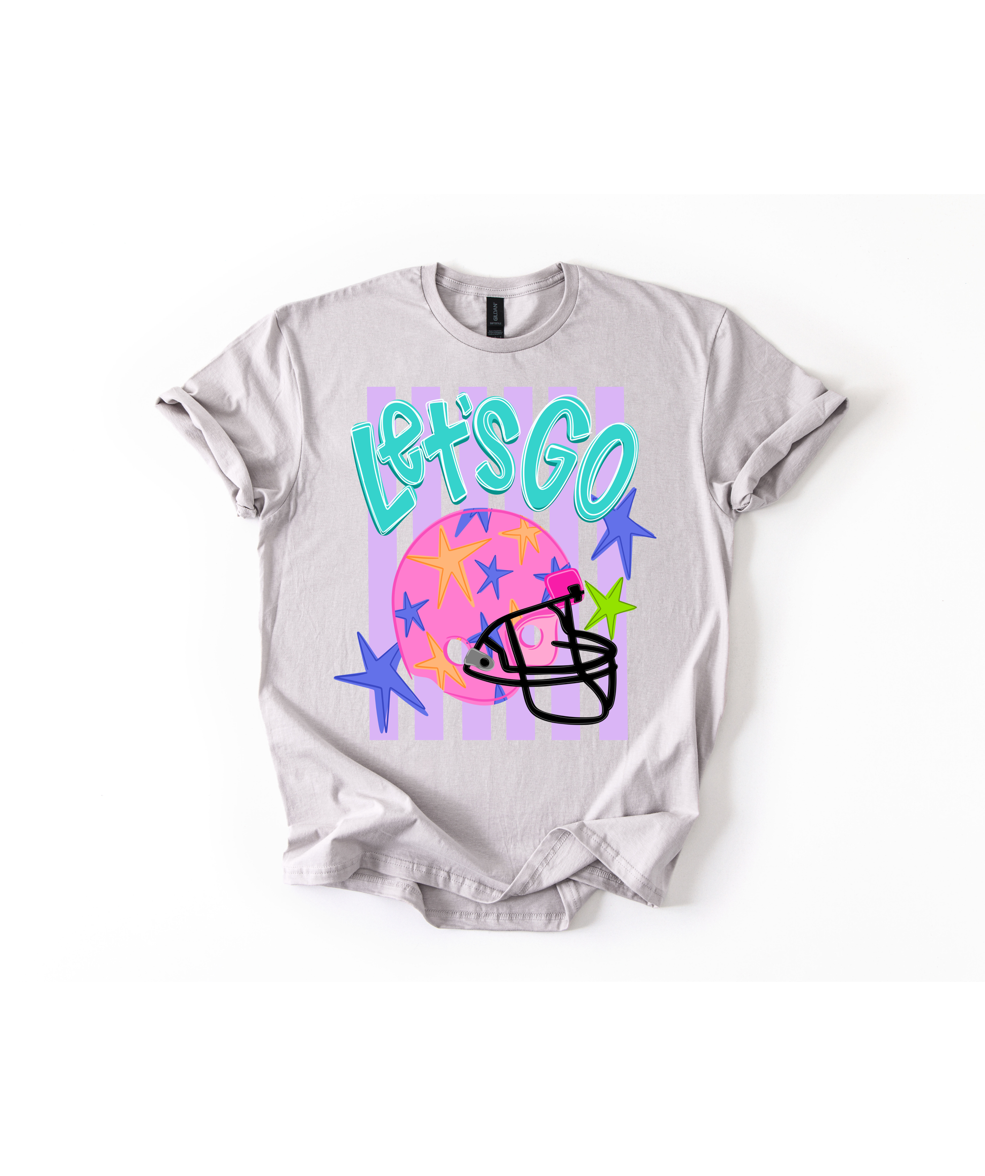 Let's Go Football Helmet Graphic T-Shirt - Your Choice Of Color!!