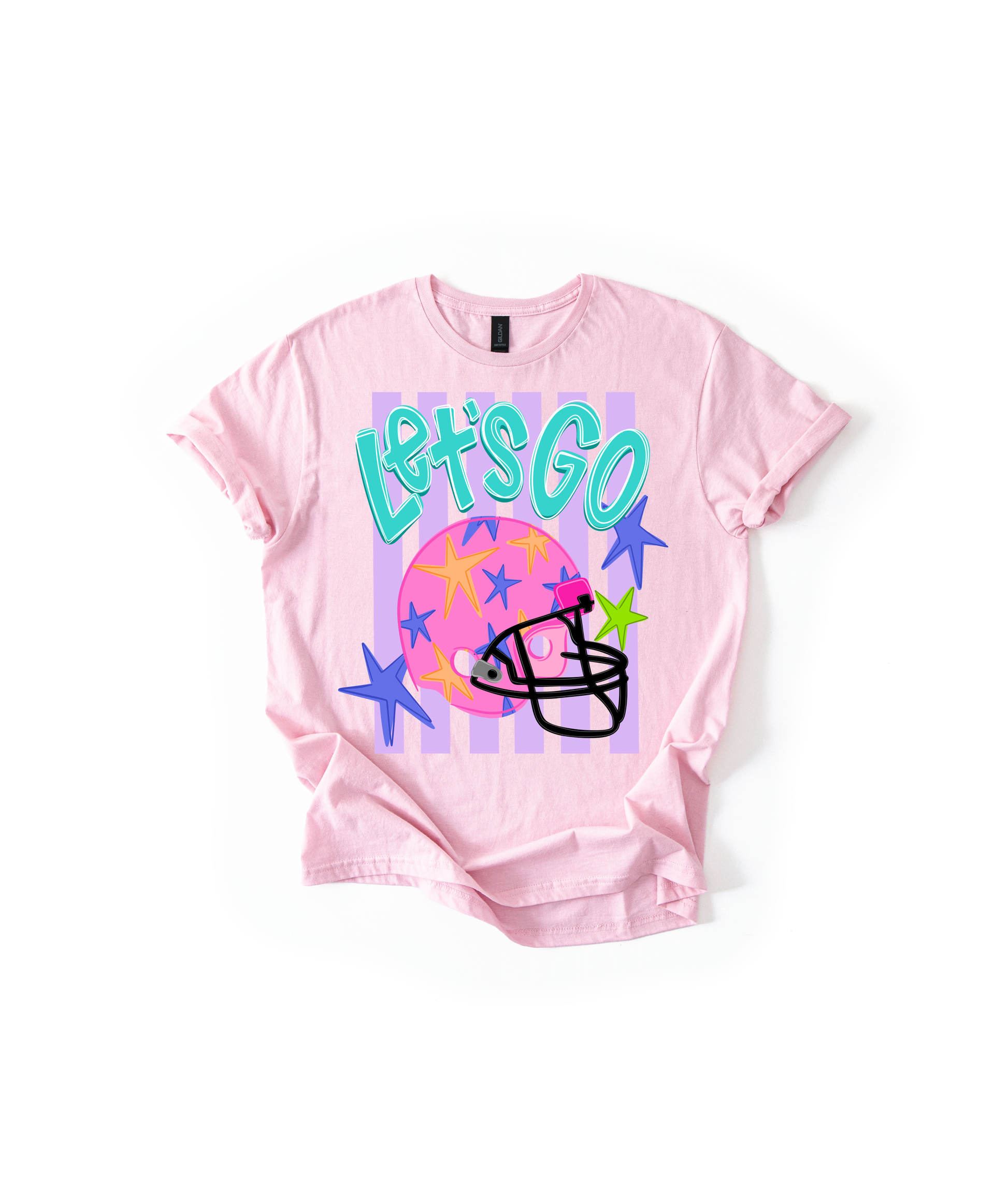 Let's Go Football Helmet Graphic T-Shirt - Your Choice Of Color!!