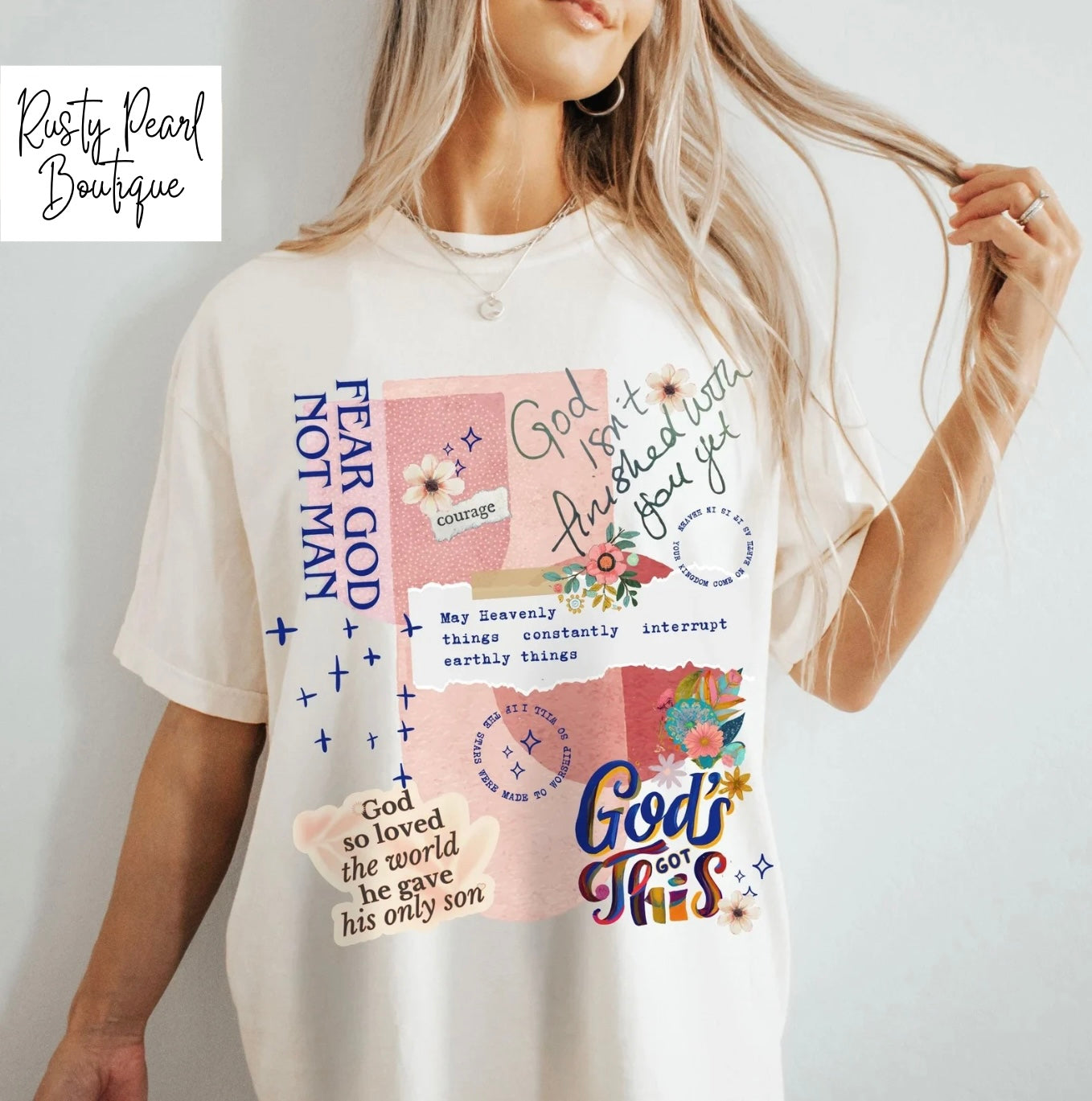 Floral Christian Cluster Graphic T-Shirt