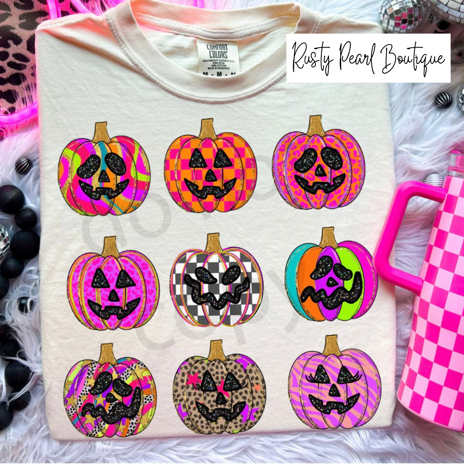 9 Spooky Pumpkins Graphic T-Shirt