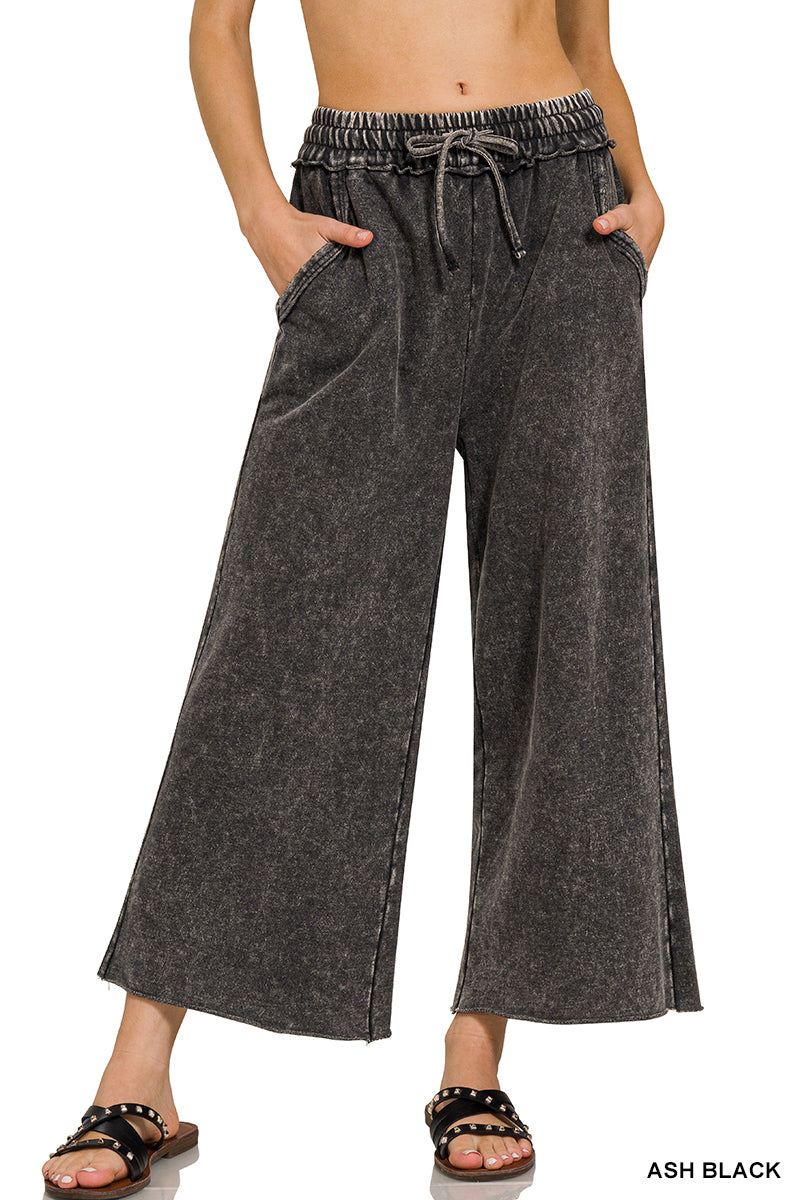 Terrie Washed Palazzo Pant - 3 Colors!