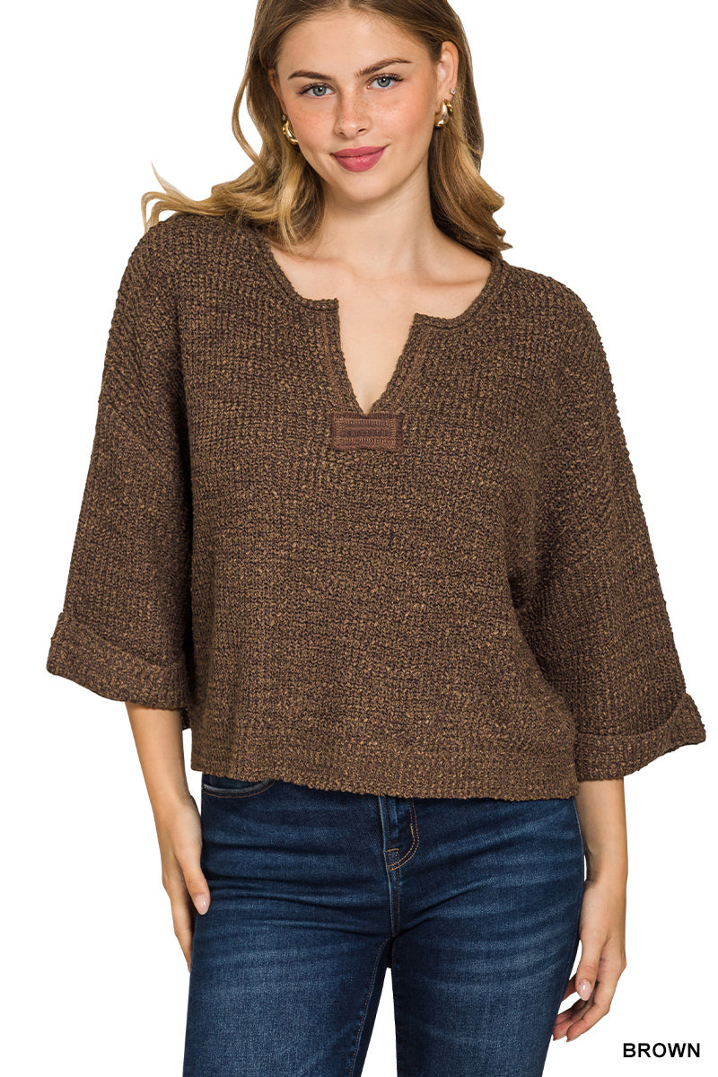 The Harper Split-Neck Pullover - Multiple Colors!