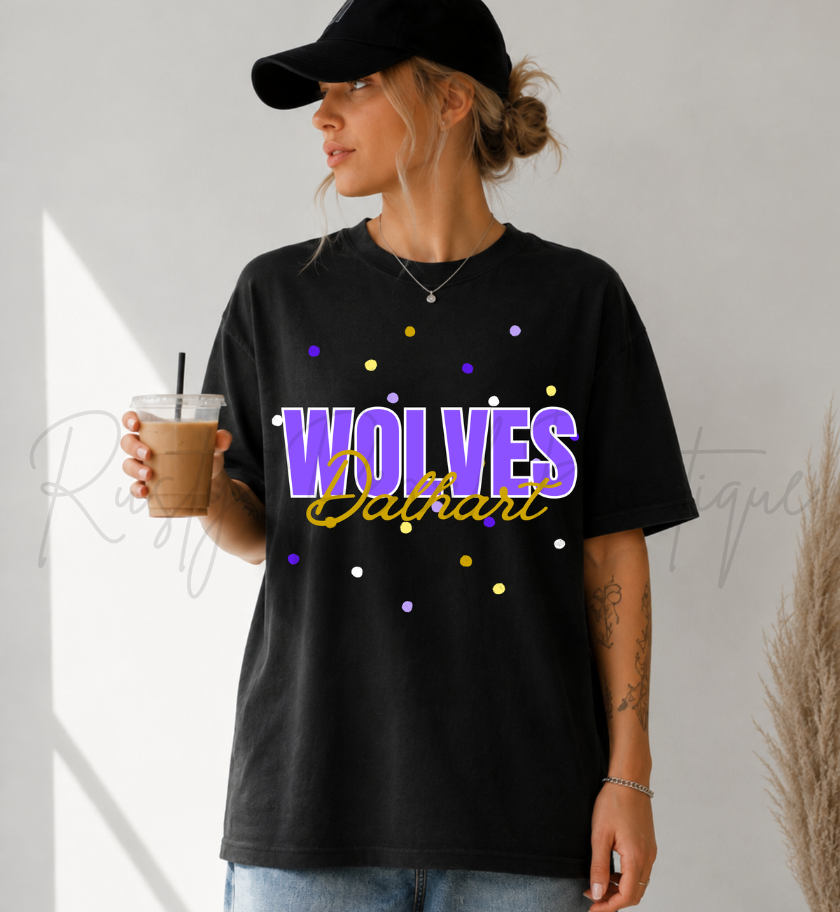 Dalhart Wolves Polka Dot Graphic T-Shirt