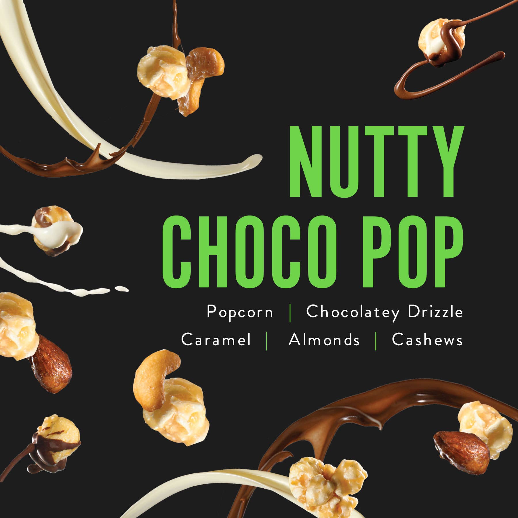Nutty Choco Pop | Caramel Corn Chocolate Popcorn |  5-ounce Bags