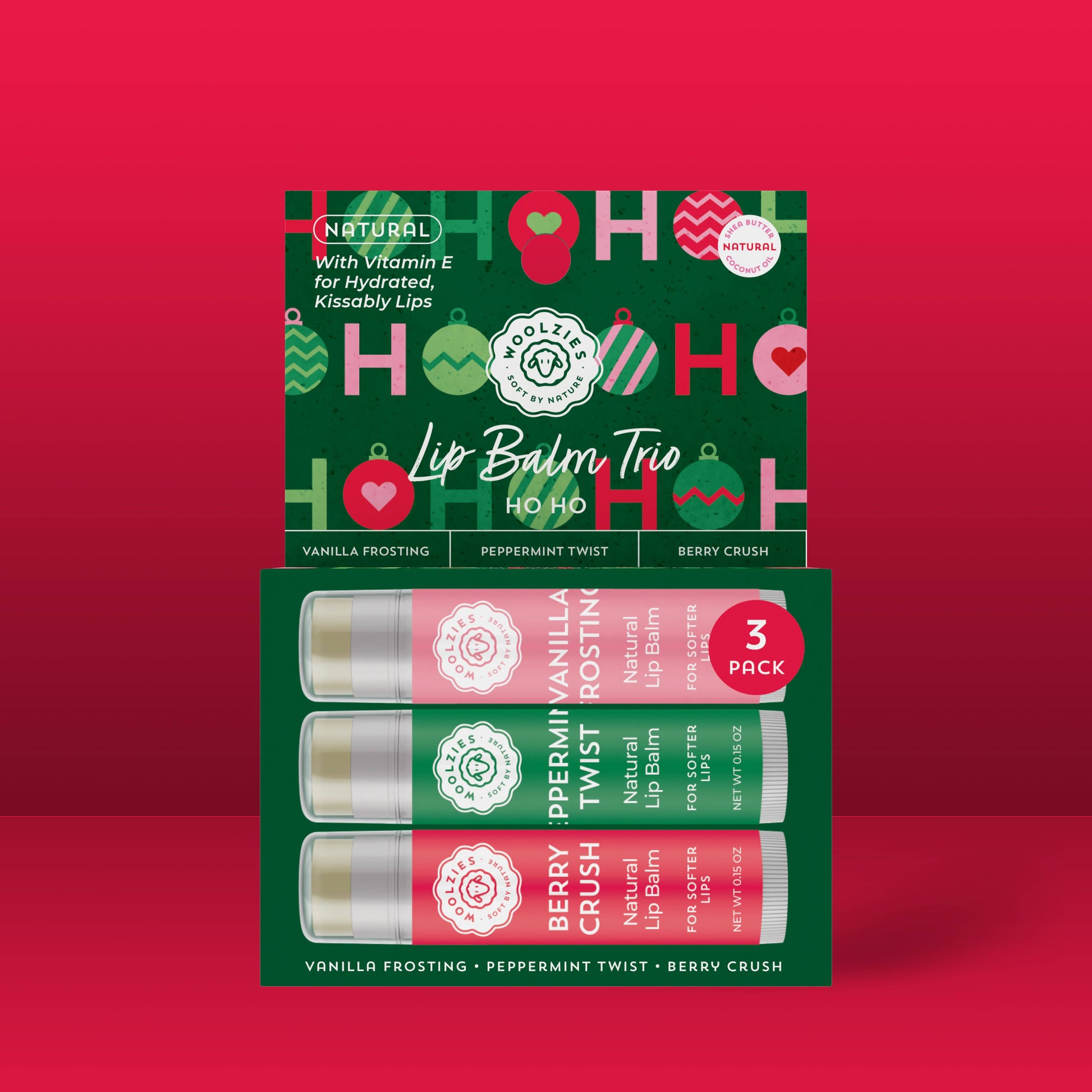 Natural Shea Butter Lip Balm Trio – HO HO Holiday