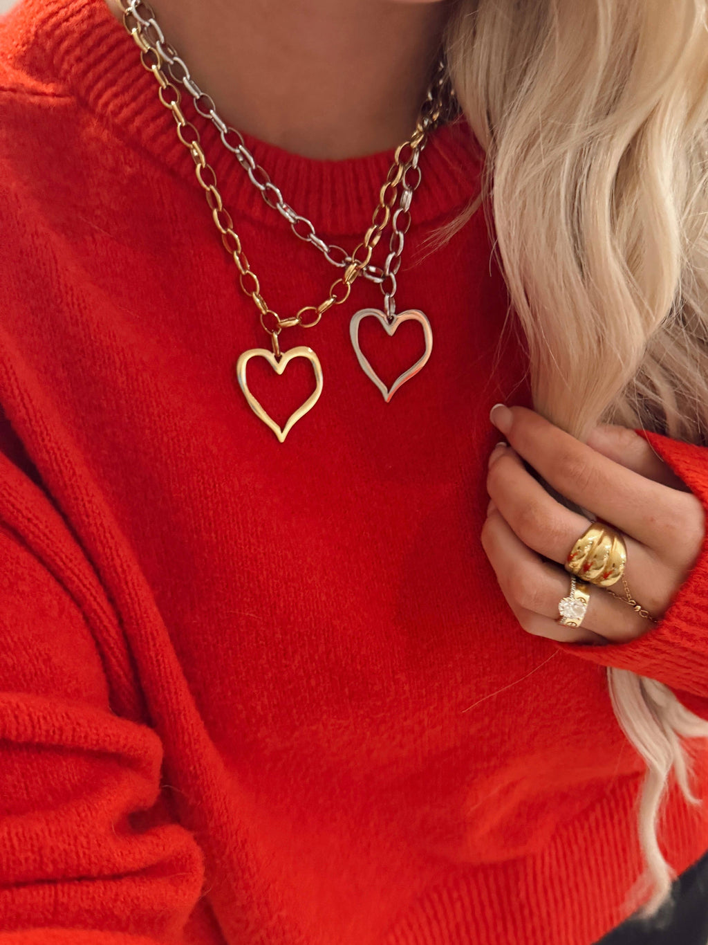 Blair Large Heart Necklace - Gold