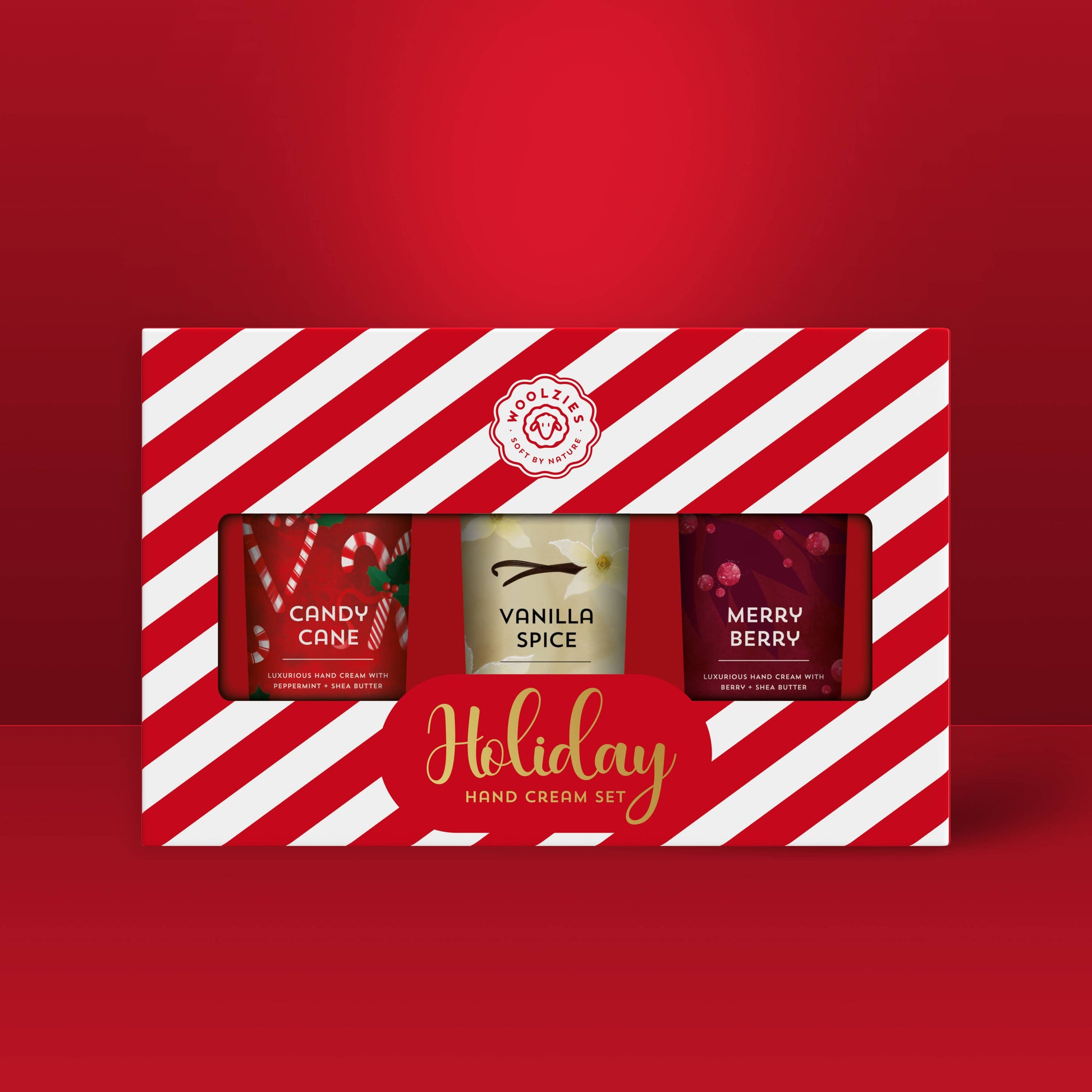 Holiday Hand Cream Trio | Shea Butter Gift Set (Red Striped)