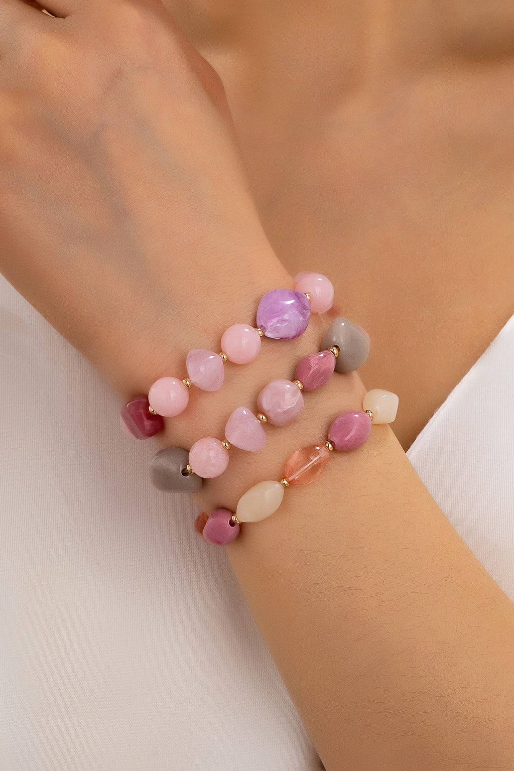 Boho Multi-Color Beaded Bracelet Set | 80B1746: JADE