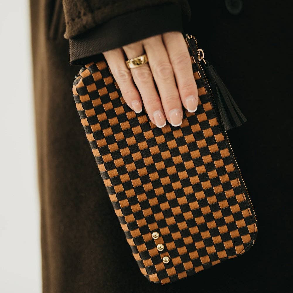 Emma Woven Clutch Wristlet: Cream