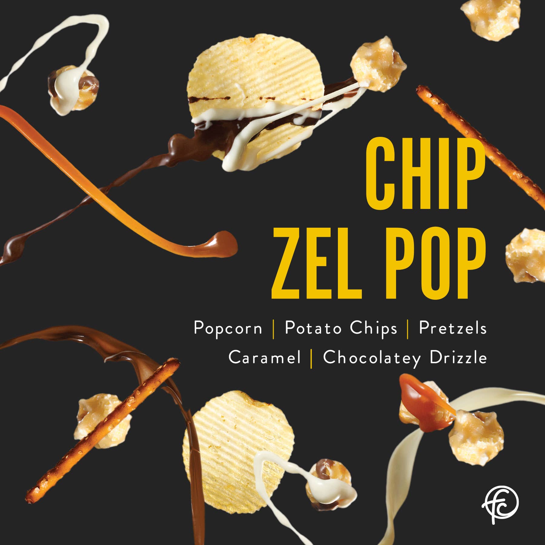 Chip Zel Pop | Caramel Popcorn with Chocolate | 5-ounce Bags