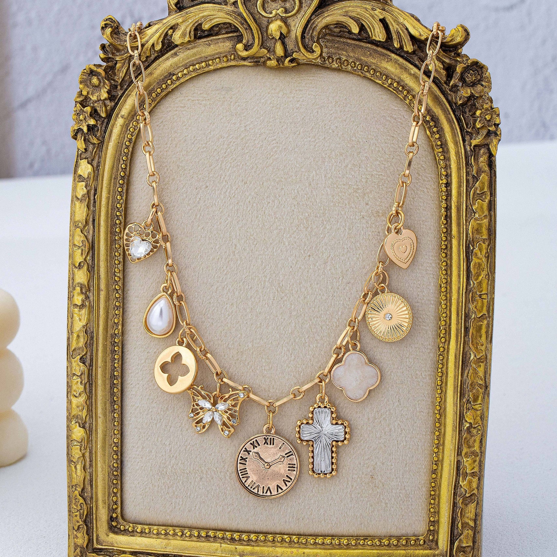 Eclectic Celestial & Vintage Charm Necklace