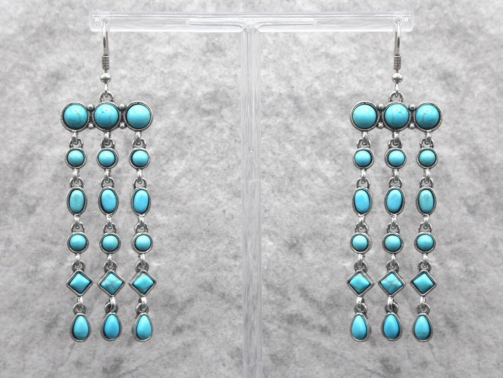 Turquoise & Silver Dangle Earrings