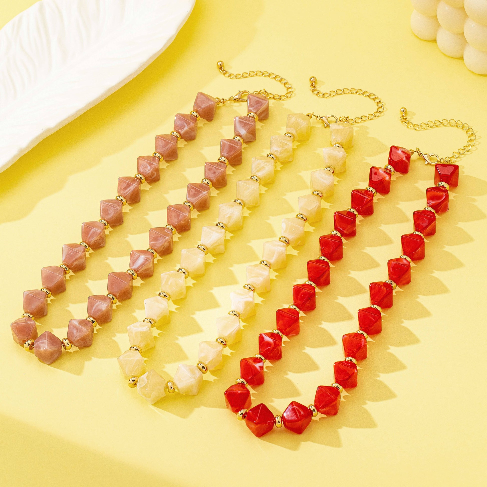 Faceted Resin Briolette Necklaces