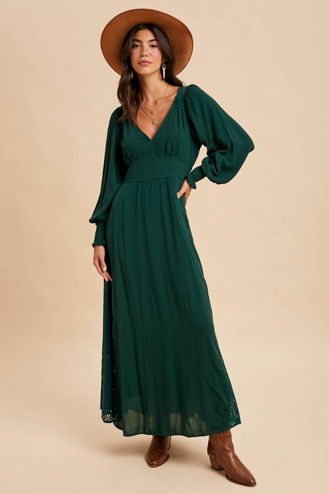 The Emerald Grace Lace Maxi