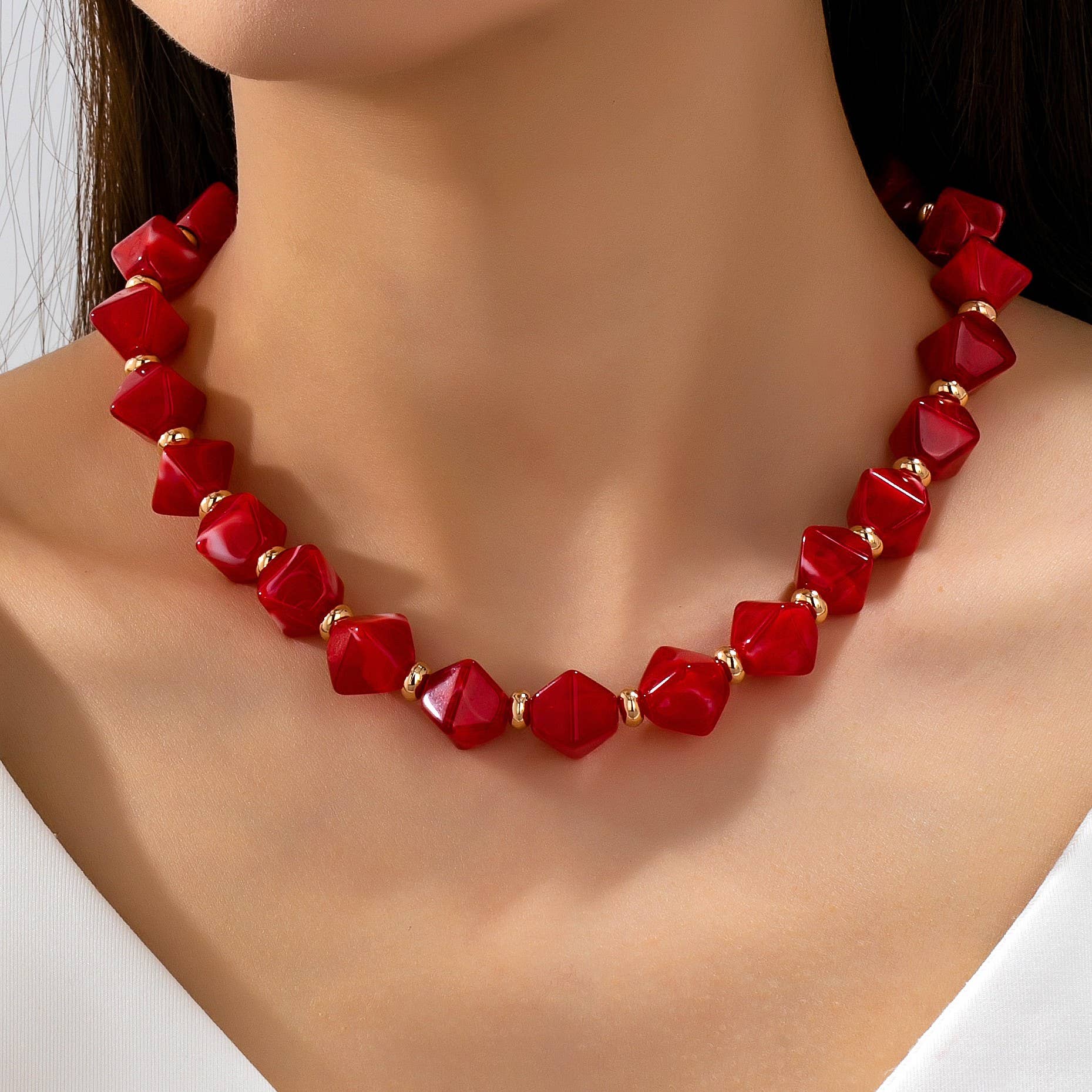 Faceted Resin Briolette Necklaces