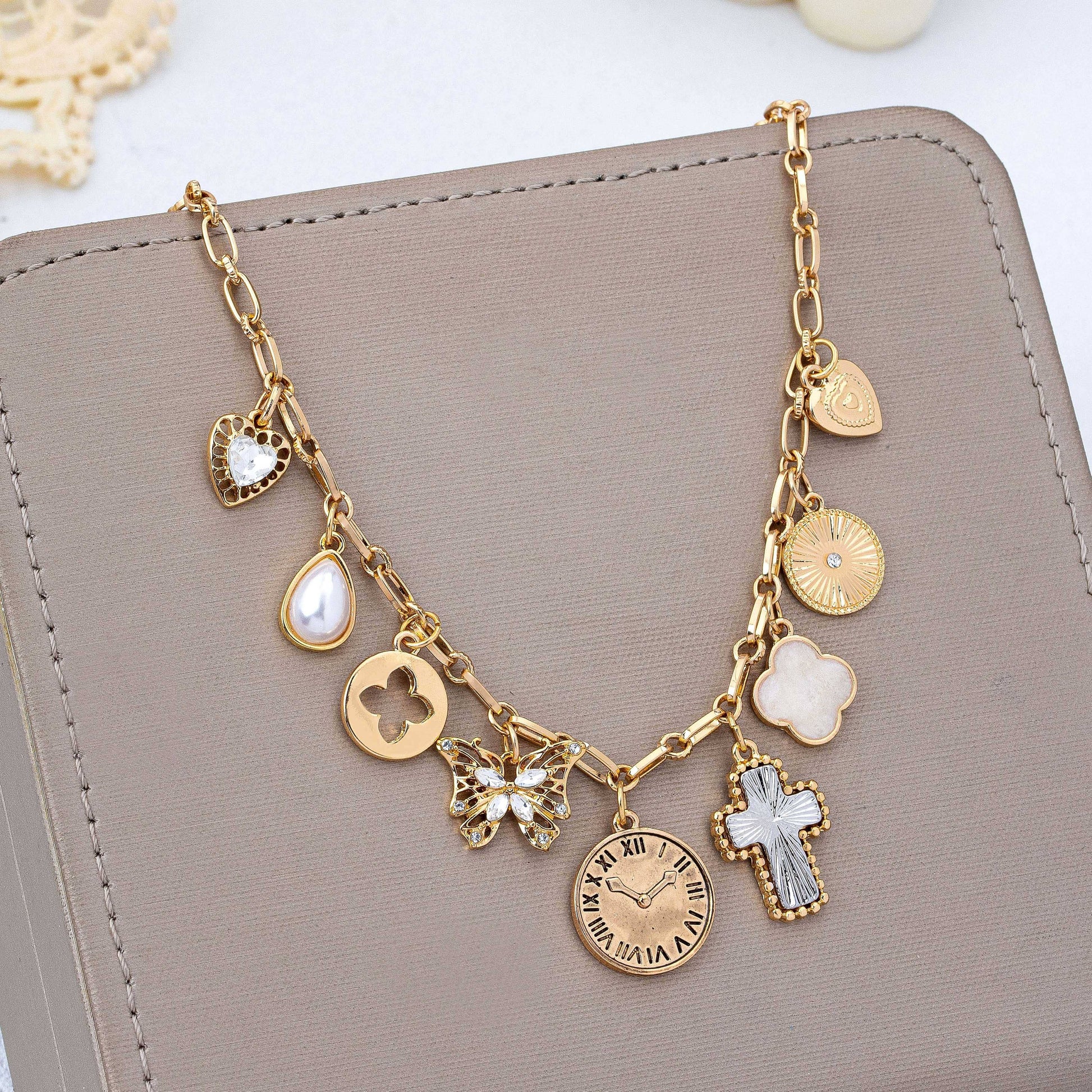Eclectic Celestial & Vintage Charm Necklace