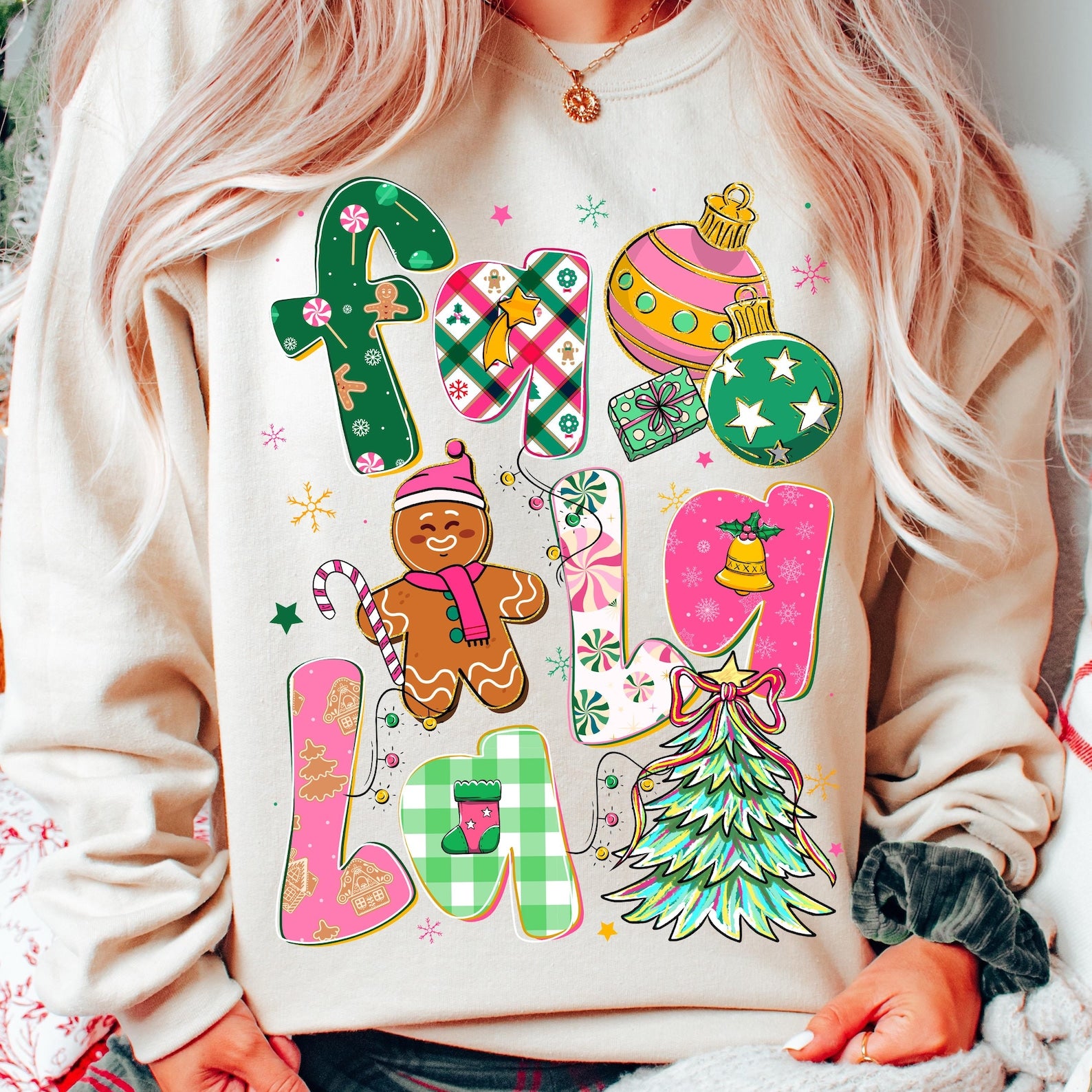 FA LA LA Christmas Graphic T-Shirt