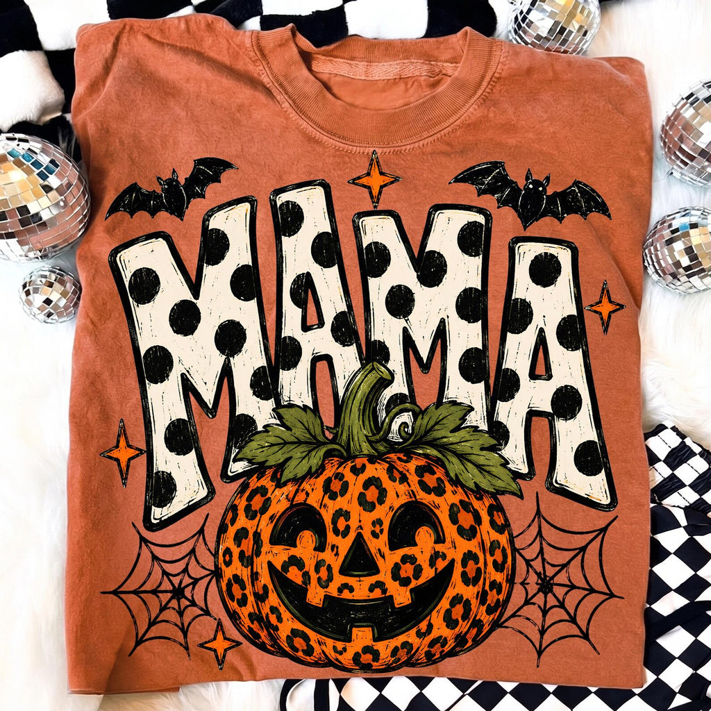 Spooky Polka Dot Mama Graphic T-Shirt